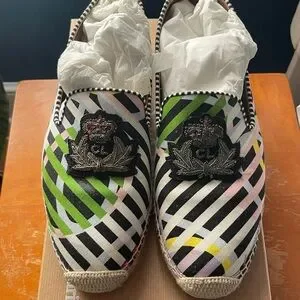 Christian Louboutin Multicolor Striped Espadrilles Christian Louboutin Multicolor Striped Canvas Caron Plato  main image 3